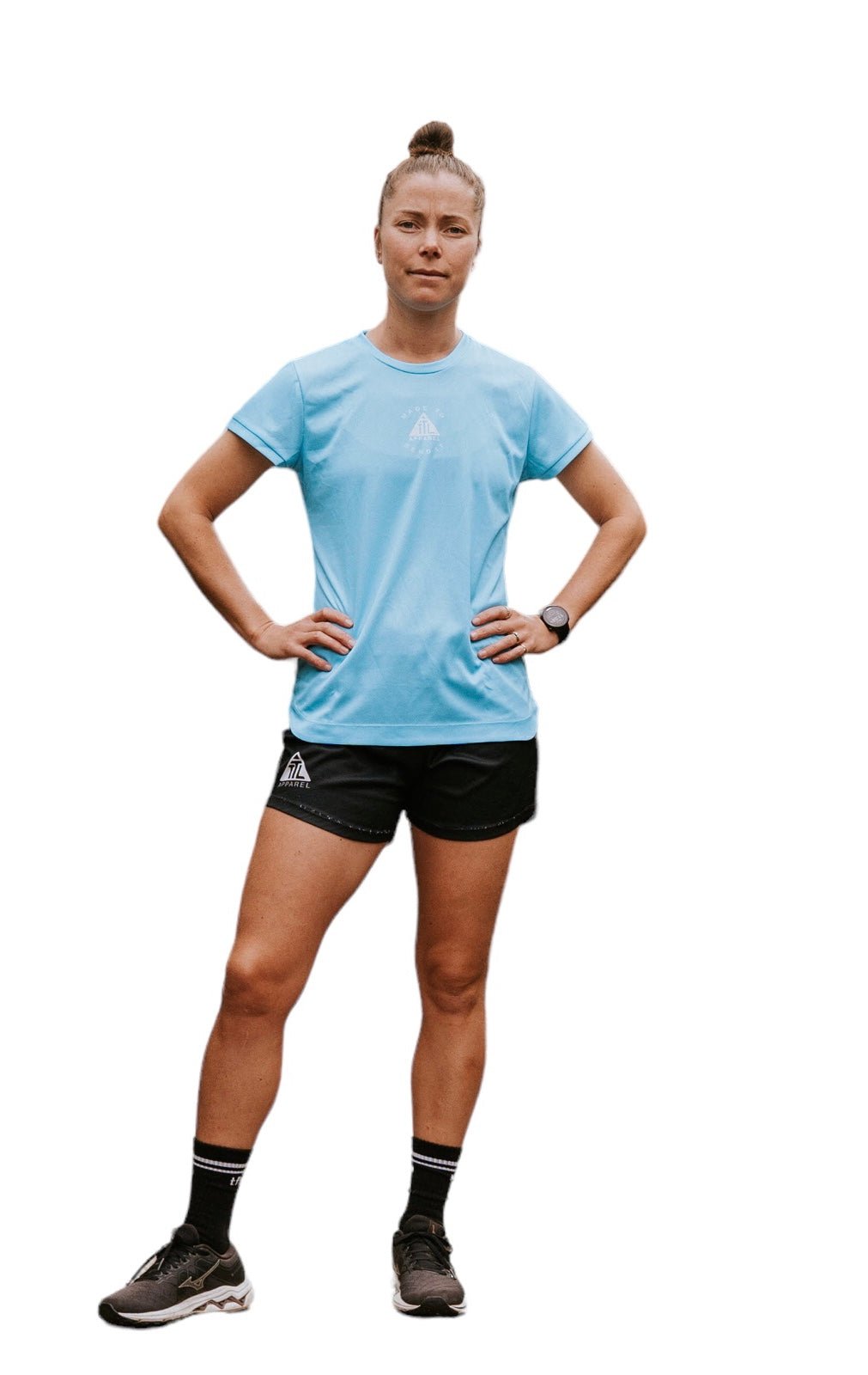 Women's running and training shirt. Made from eco friendly recycled material made in Australia.