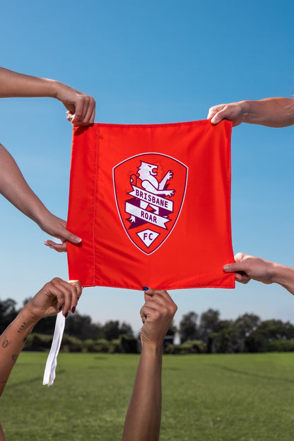 Custom corner flag with personalised team logo for soccer clubs
