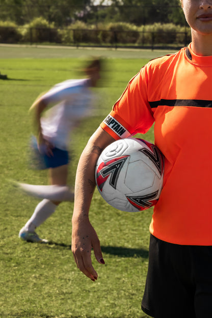 Personalised captain’s armband with custom colours and text for team sports