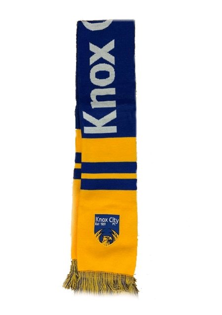 Knox City winter scarf that is warm and designed to your clubs unique colours and style.
